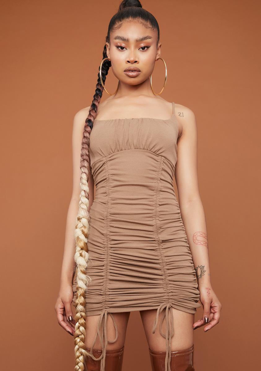 Brunette Only A Feeling Ruched Slip Dress,All Products : American Fashion Style Bags On Sale