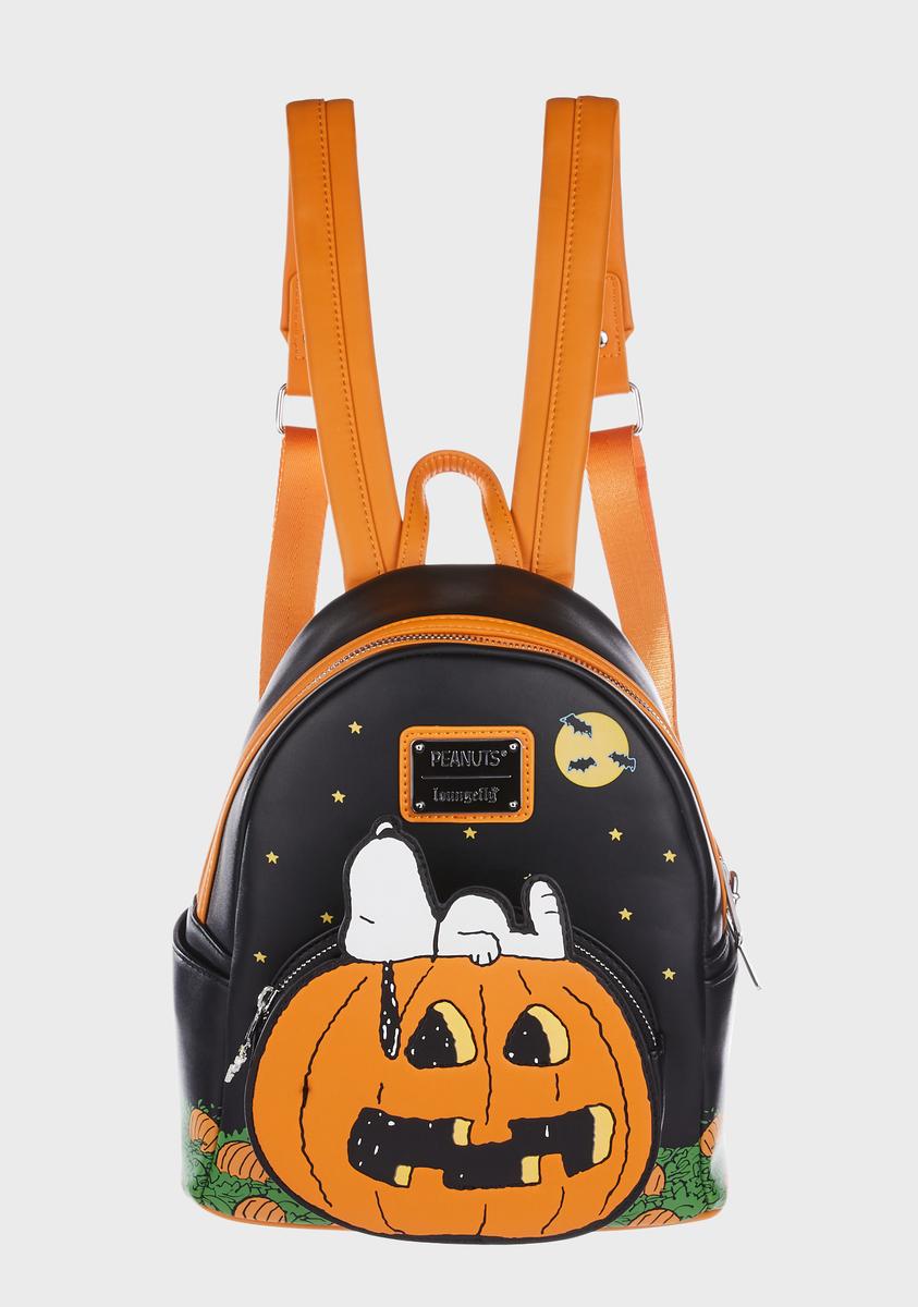 Loungefly Snoopy Jack O Lantern Mini Backpack - Black/Orange – Dolls Kill