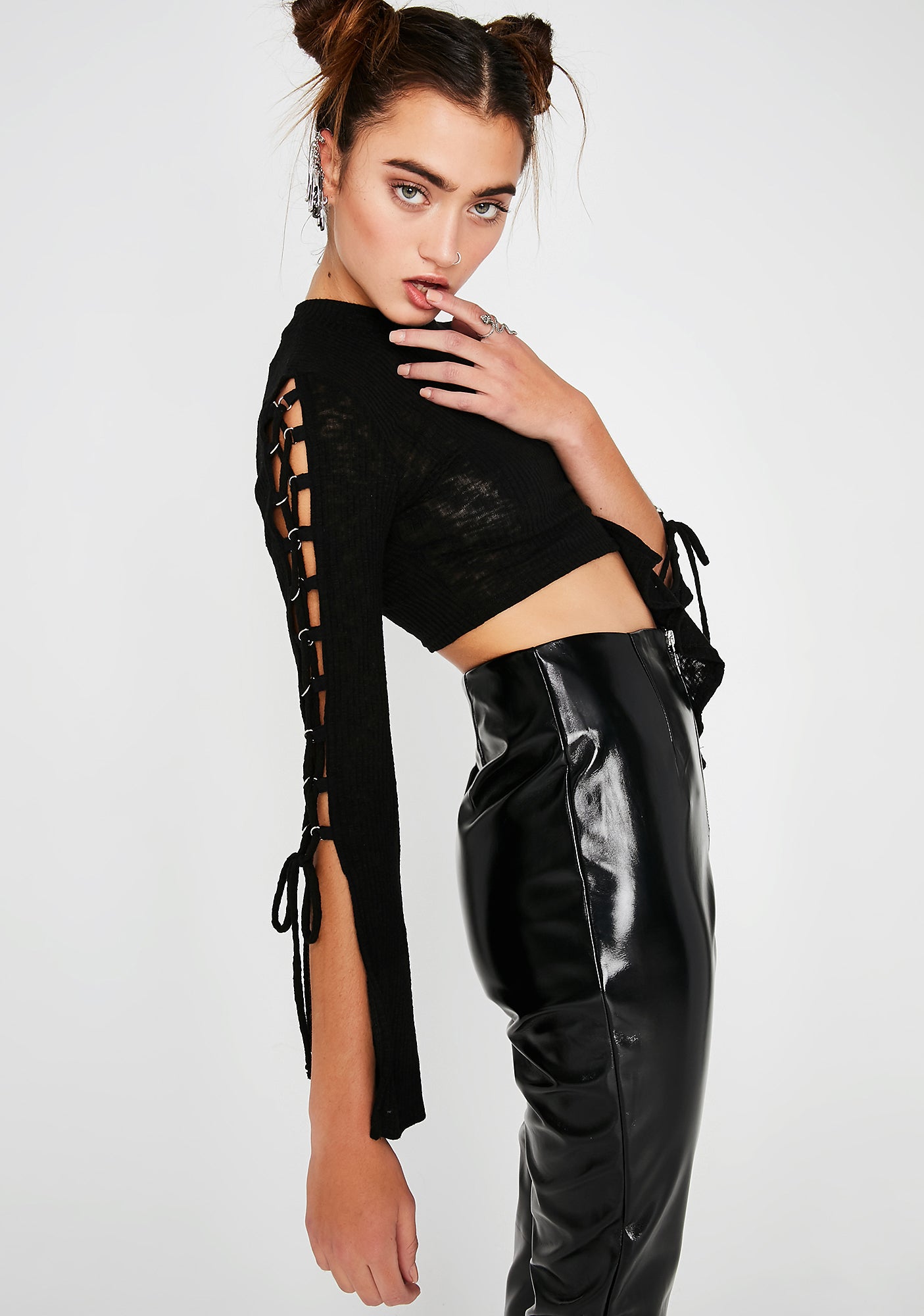 Lace Up Crop Top – Dolls Kill