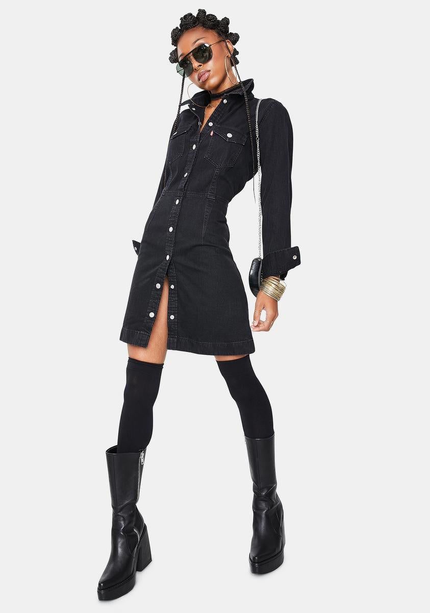 levi's ellie denim dress Ellie Denim Dress - Medium Wash