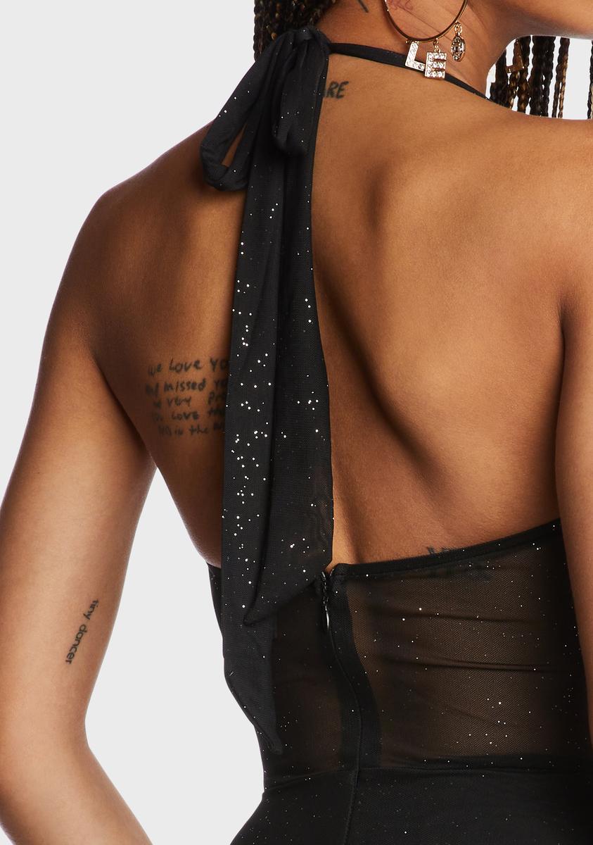 Glitter Mesh Bodycon Maxi Dress - Black Dolls Kill Glitter Mesh Bodycon Maxi Dress - Black Dolls Kill