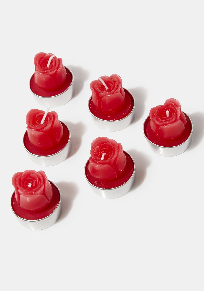 Rose Tea Light Candle Set Red Dolls Kill