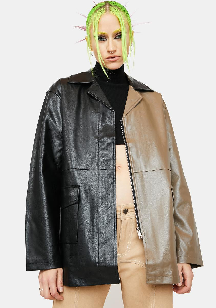 Xena Two Tone Vegan Leather Jacket 4TH & RECKLESS,Specials : American Fashion Style Bags On Sale