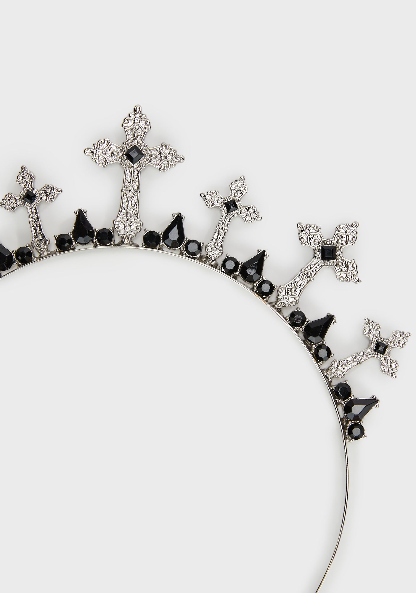 Jewel Cross Headband Silver Dolls Kill