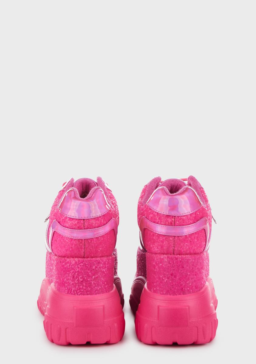 Club Exx Glitter Platform Sneakers Pink Dolls Kill