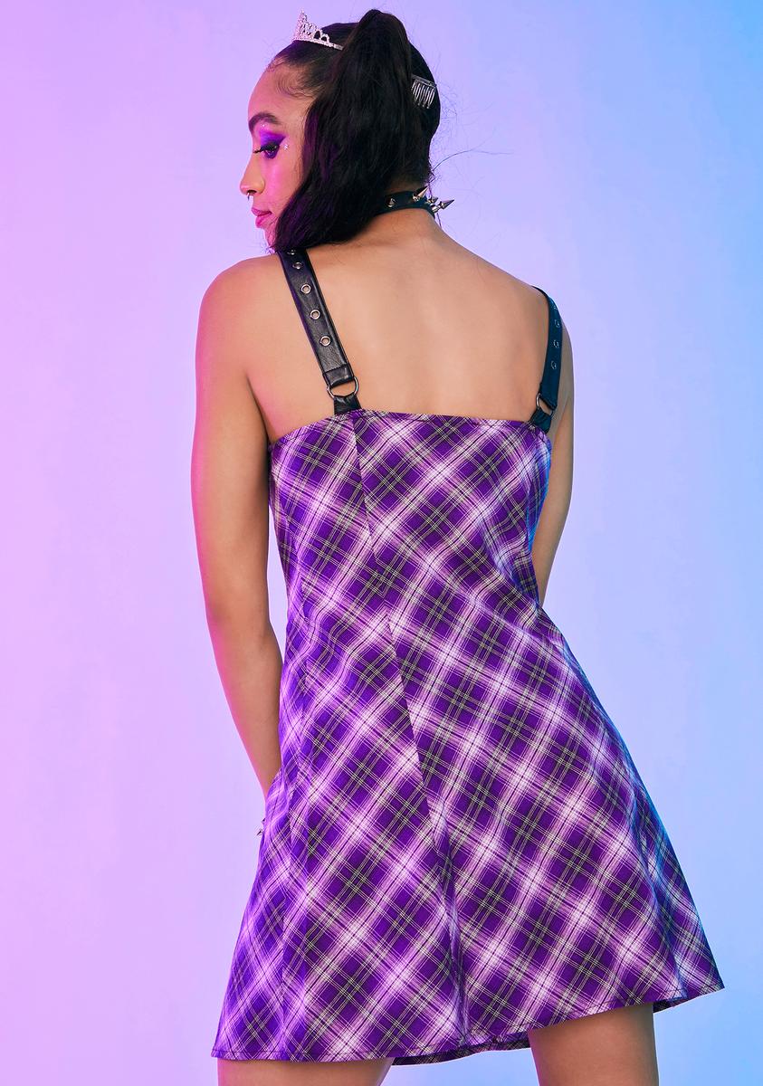 purple plaid mini dress Intuition On Point Plaid Mini Dress