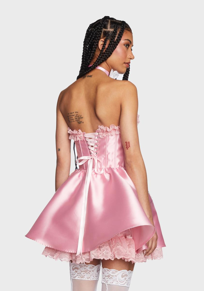 Sugar Thrillz Strapless Taffeta Corset Dress - Pink  Dolls Kill
