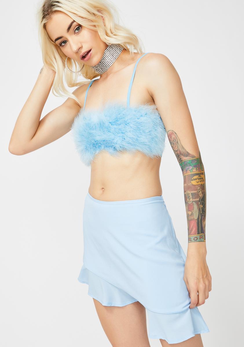 Sugar Thrillz Marabou Boob Tube- Blue – Dolls Kill