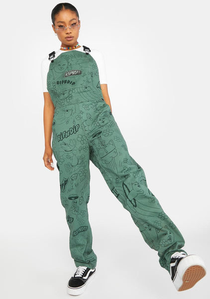 RIPNDIP カモフラージュ オーバーオール 32 ユニセックス Ripndip Overalls - Green – Dolls Kill