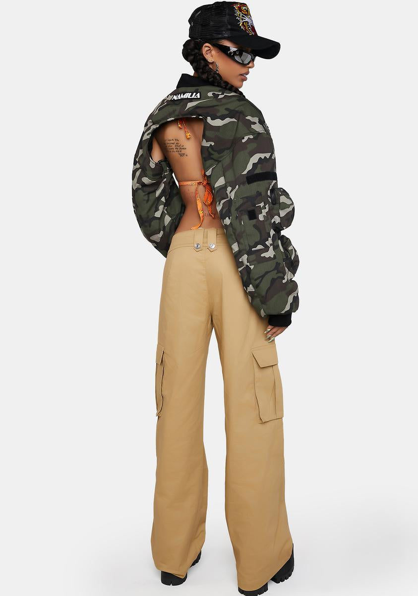 Wide Leg Cargo Pants - Brown – Dolls Kill