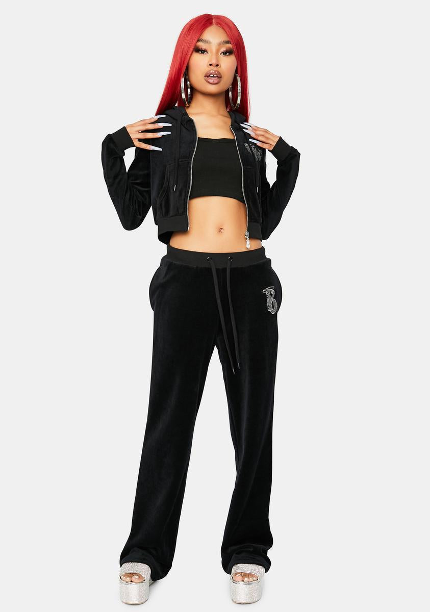 Dark Keep It Glossy Track Pants