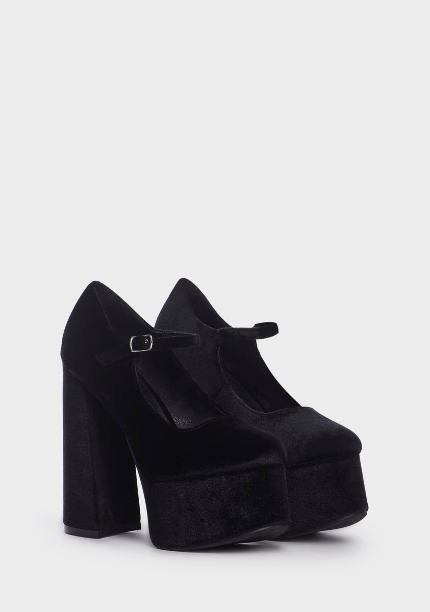 Velvet platform on sale mary janes