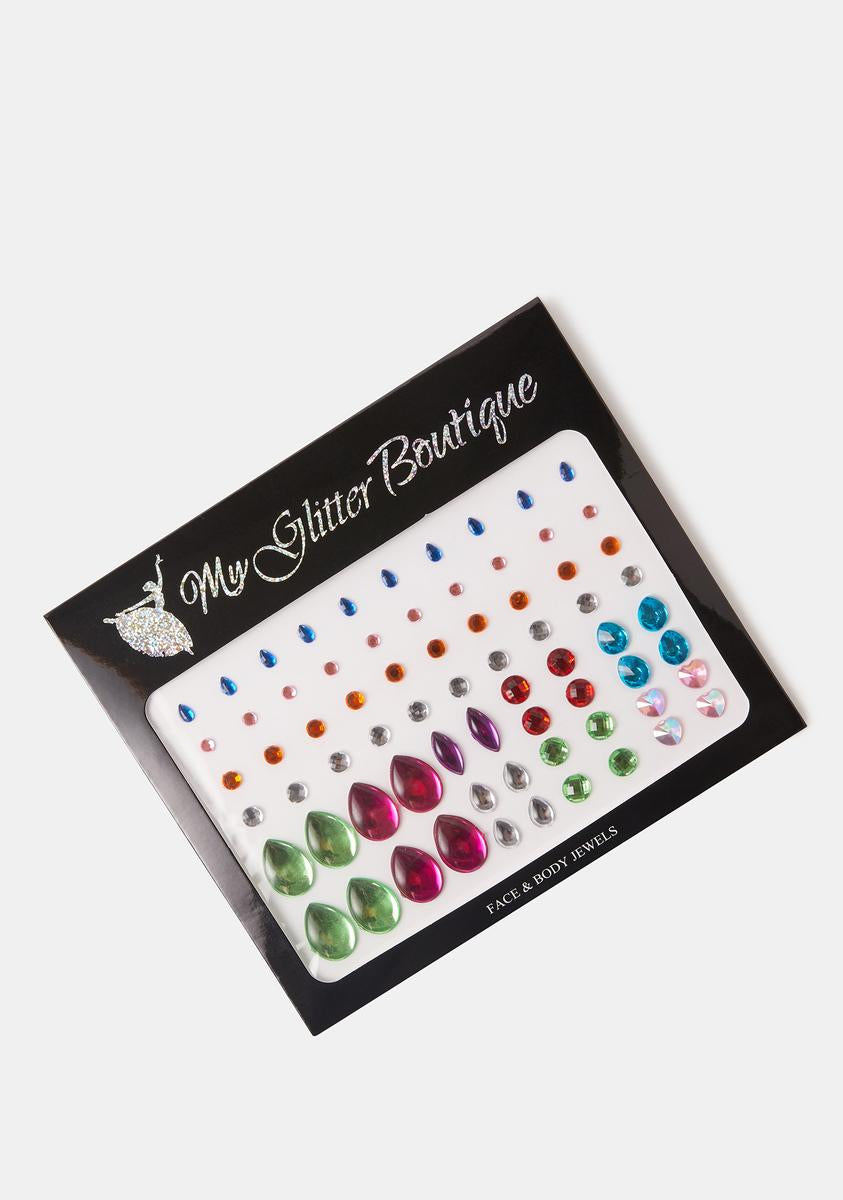 Rainbow Teardrop Face Body Gems Multi Dolls Kill