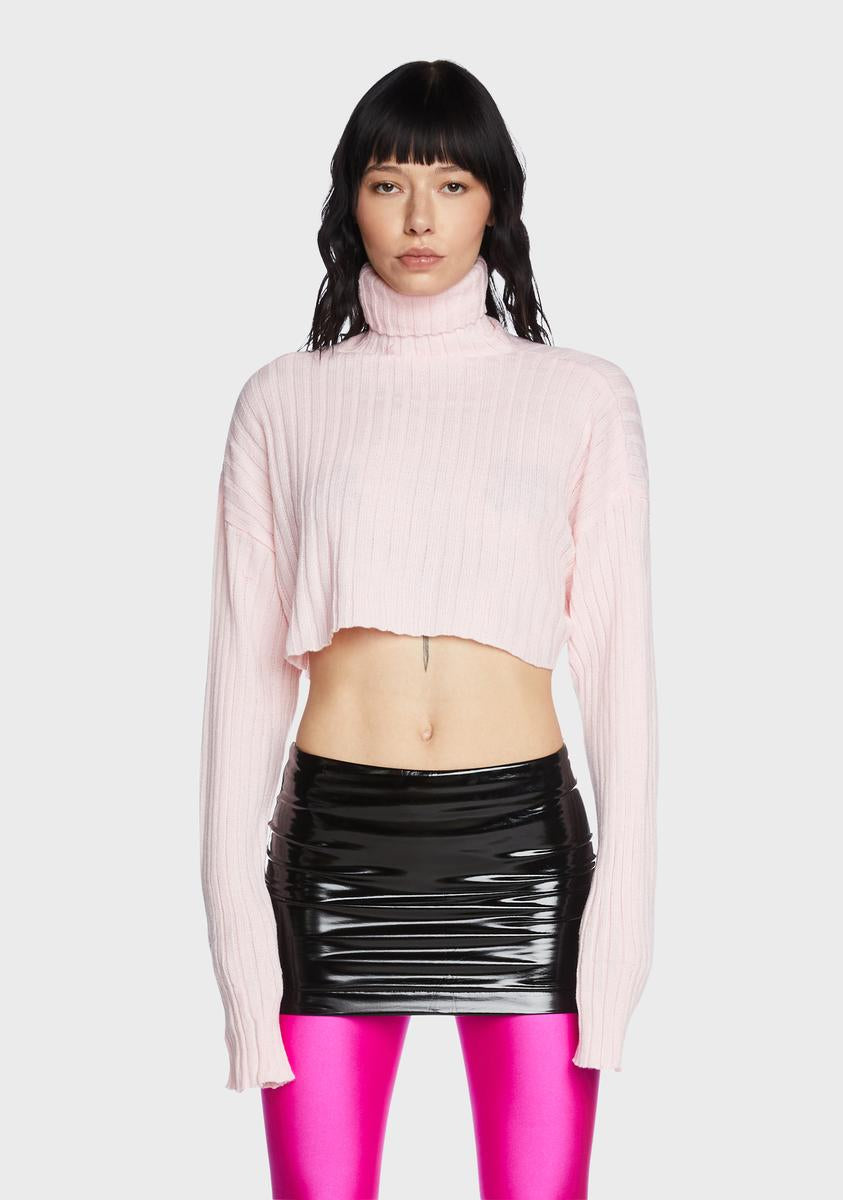 Blush Falling Back Cropped Sweater,All Products : American Fashion Style Bags On Sale