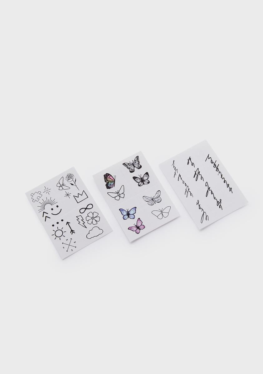 INKED by Dani 3 Pack Small Temporary Tattoo Set Black Dolls Kill