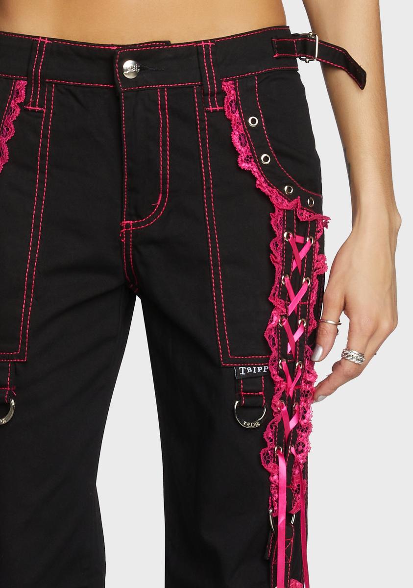 Tripp NYC Pink Lace Dark Street Pants – Dolls Kill