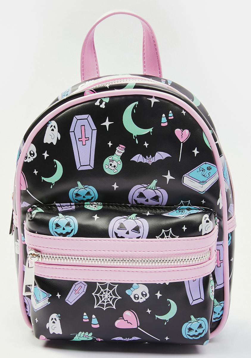 cute but deadly mini backpack Trickz N Treatz Pastel Goth Print Mini Backpack – Dolls Kill