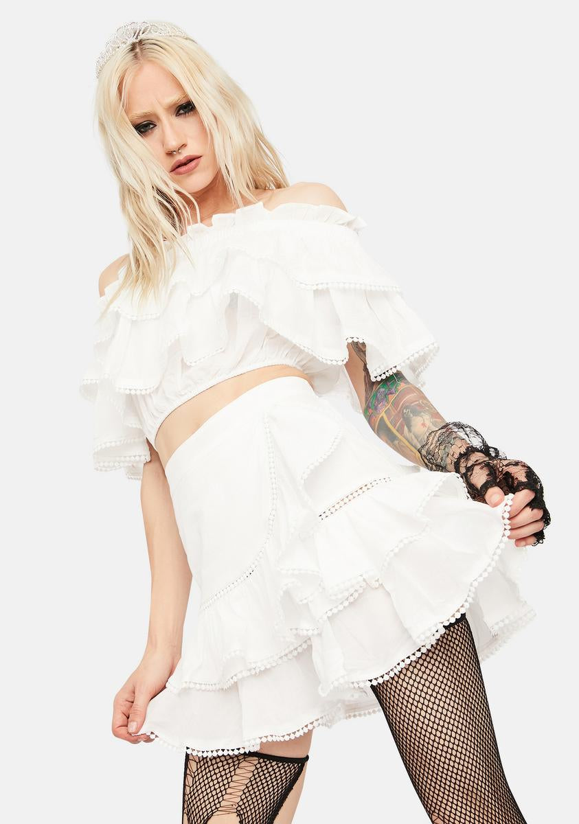 Dare Bnb Ruffle Off Shoulder Skirt Set,Specials : American Fashion Style Bags On Sale