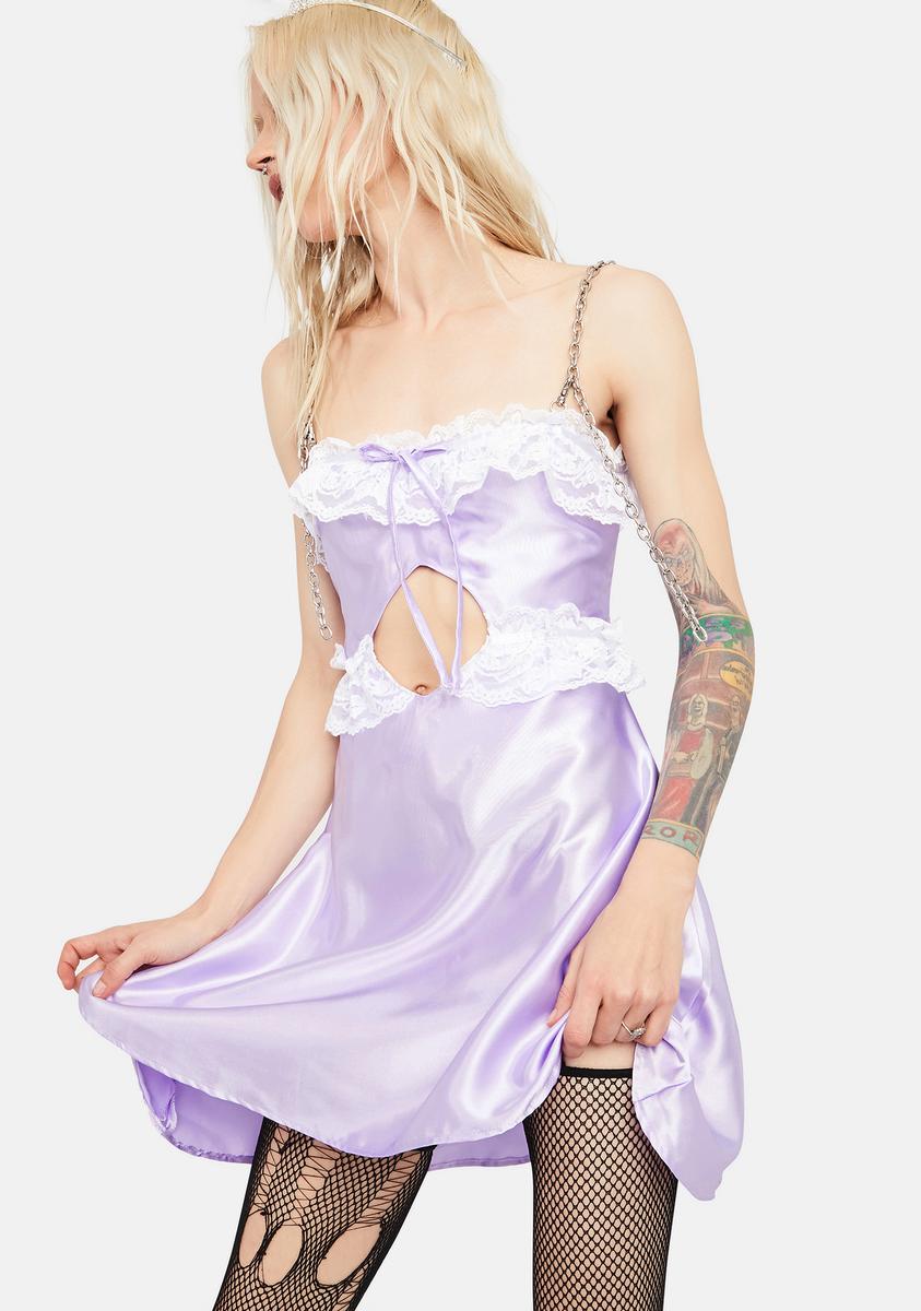 Purple Chain Strap Satin Dress Stuck on Stupid,Specials : American Fashion Style Bags On Sale