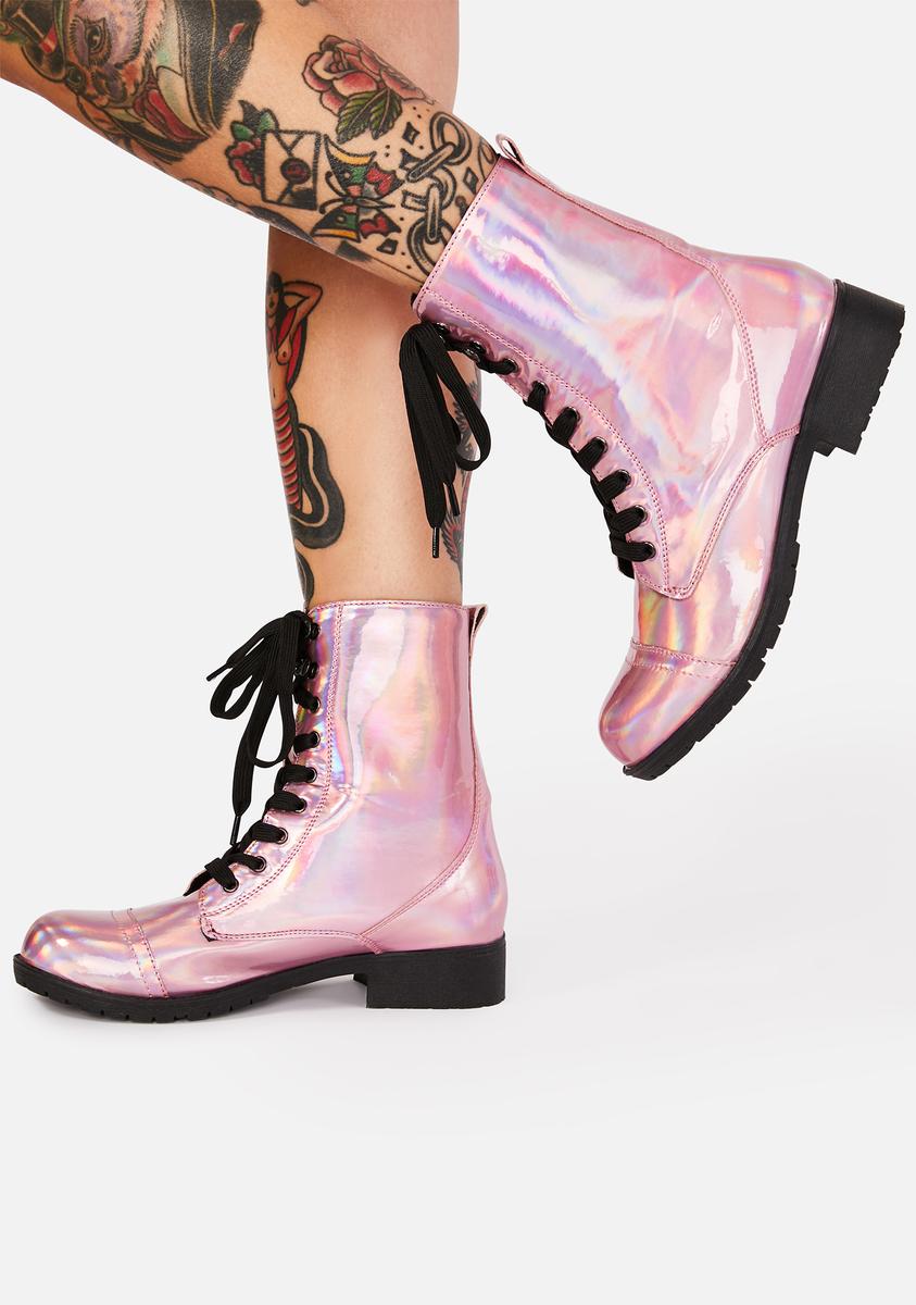 Holographic Platform Boots I Am Your Leader Hologram Boots Faith