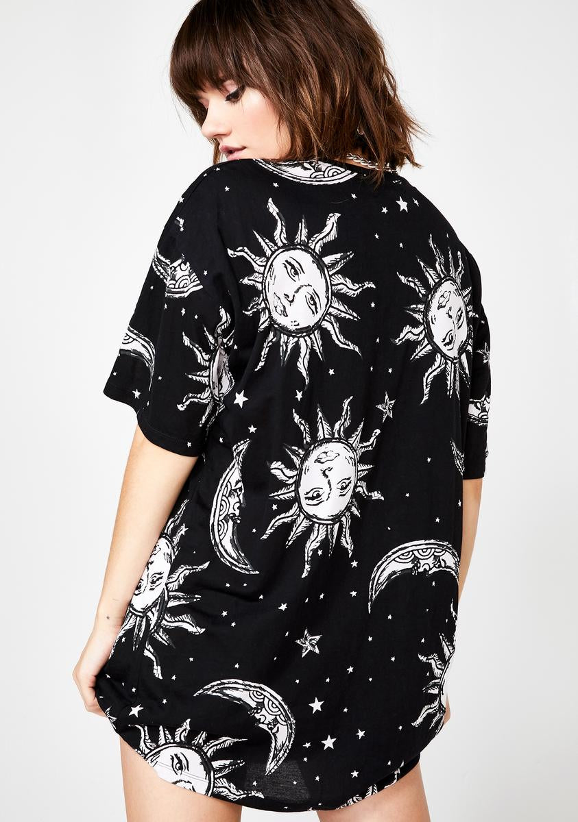 Motel Sun And Moon Sunny Kiss Dress – Dolls Kill