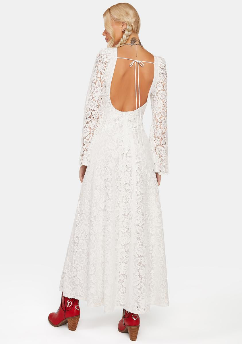 For Love & Lemons Lace Cutout Maxi Dress - White  Dolls Kill