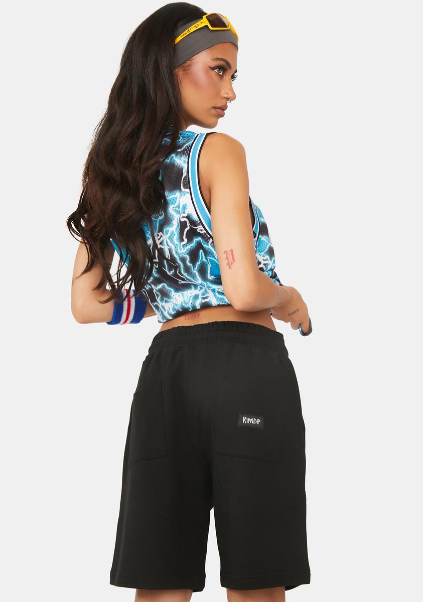 Ripndip Rhinestone Sweat Shorts - Black – Dolls Kill