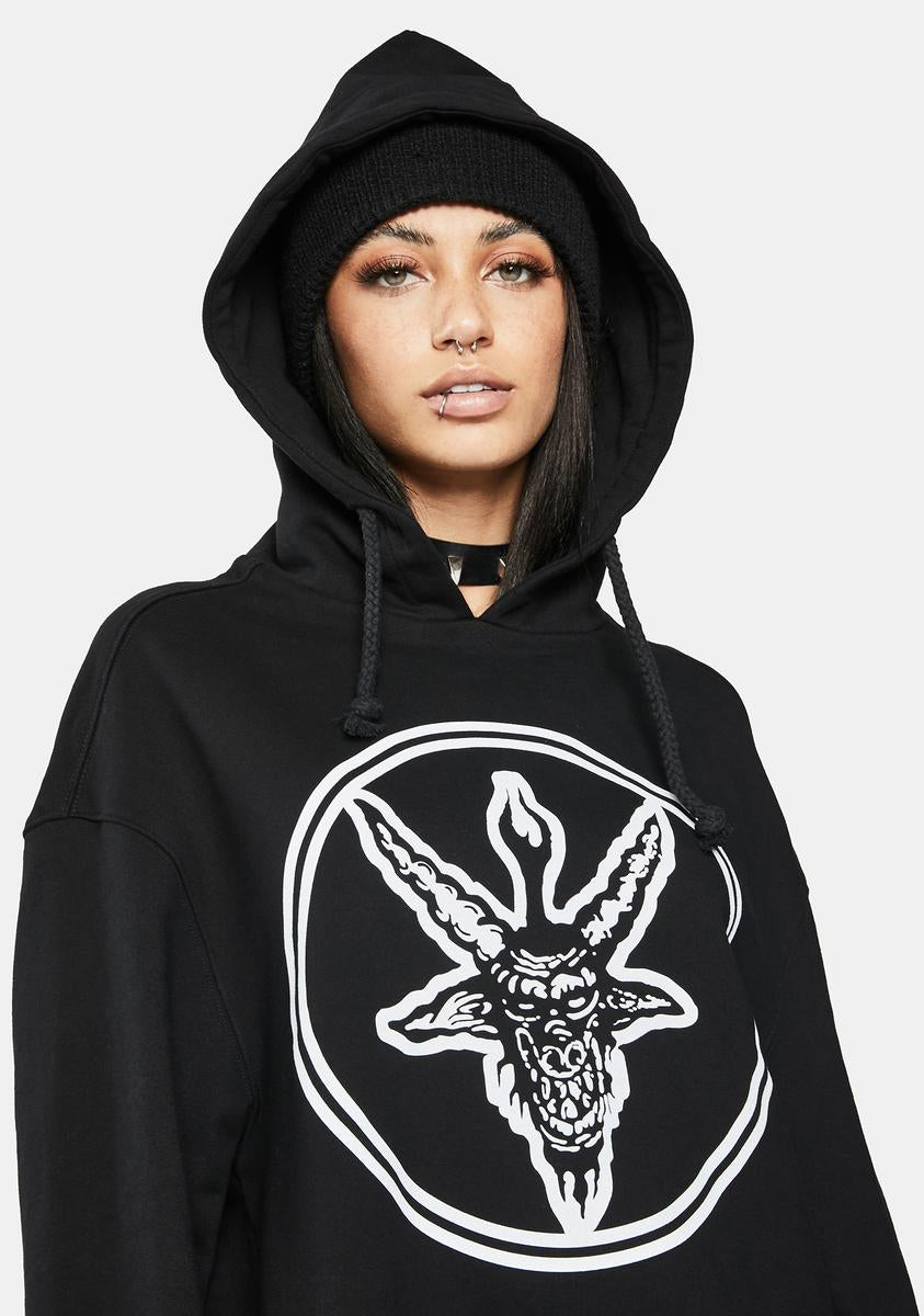Baphomet Graphic Hoodie Long Clothing,All Products : American Fashion Style Bags On Sale