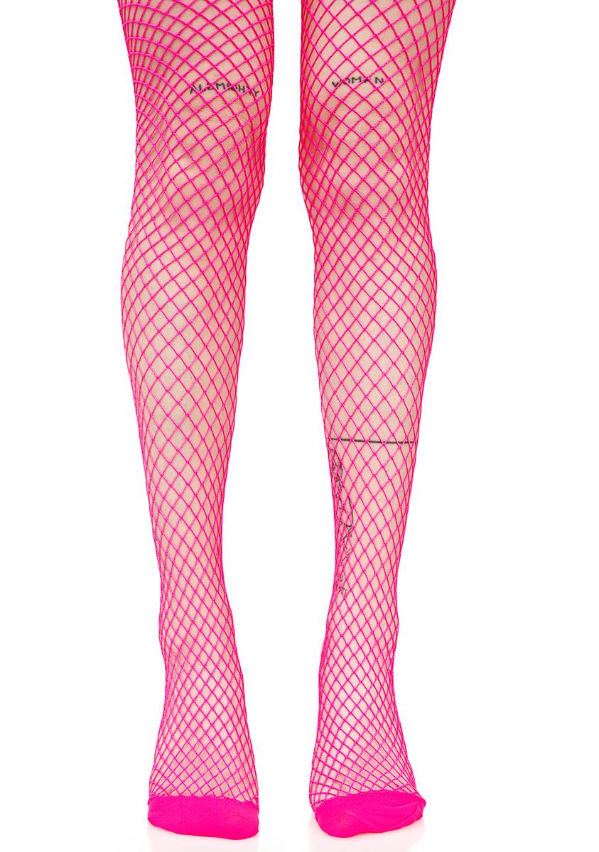 Bright Pink Fishnets – Dolls Kill - Main Image