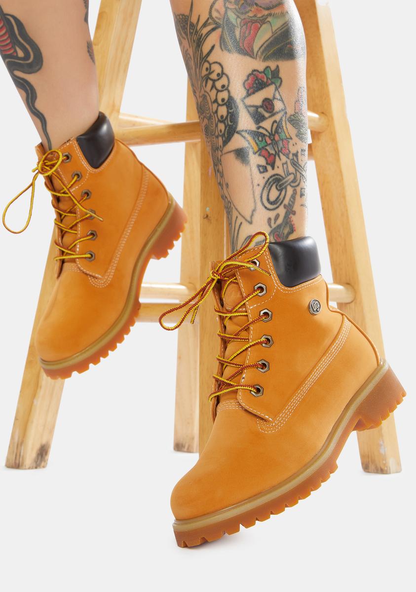 Lugz Tan Convoy 6-Inch Boots – Dolls Kill