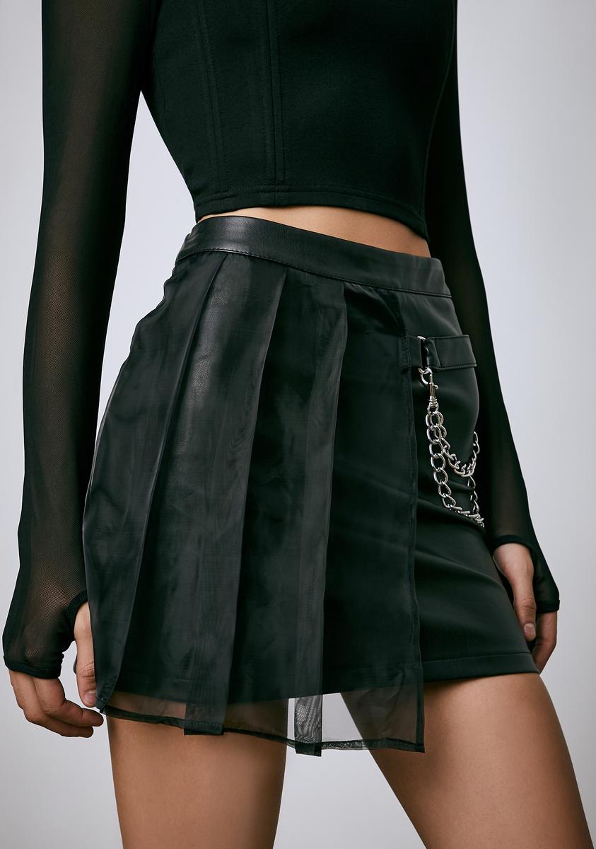 Current Mood Organza Pleated Overlay Skirt - Black – Dolls Kill