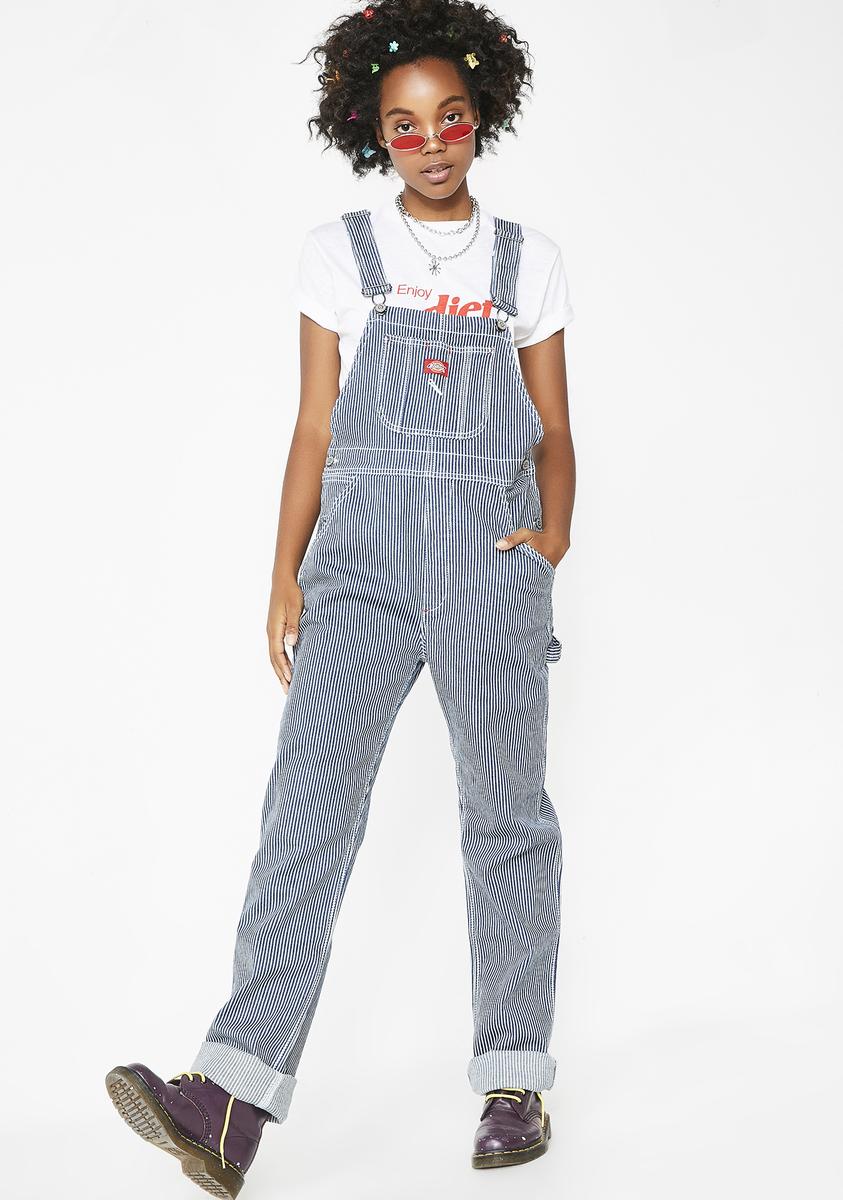 Dickies Girl Hickory Stripe Denim Overalls Dolls Kill