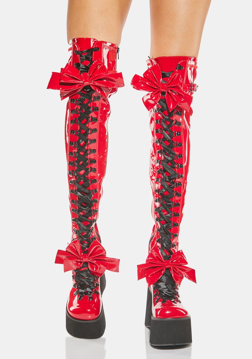 Amazon Red Thigh High Boots Size 10 DREAM PAIRS Women's Red Thigh