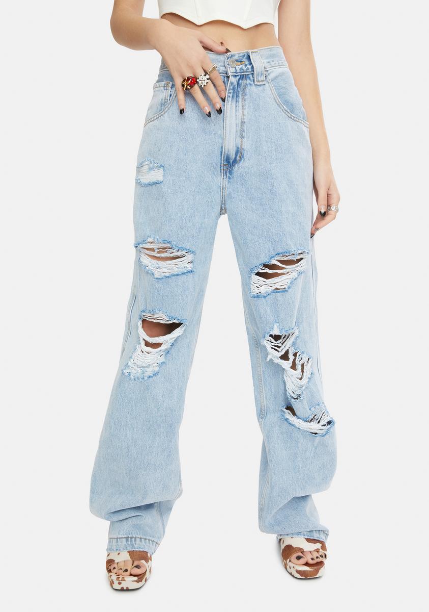 Ripped Slouchy & Loose Jeans – Dolls Kill