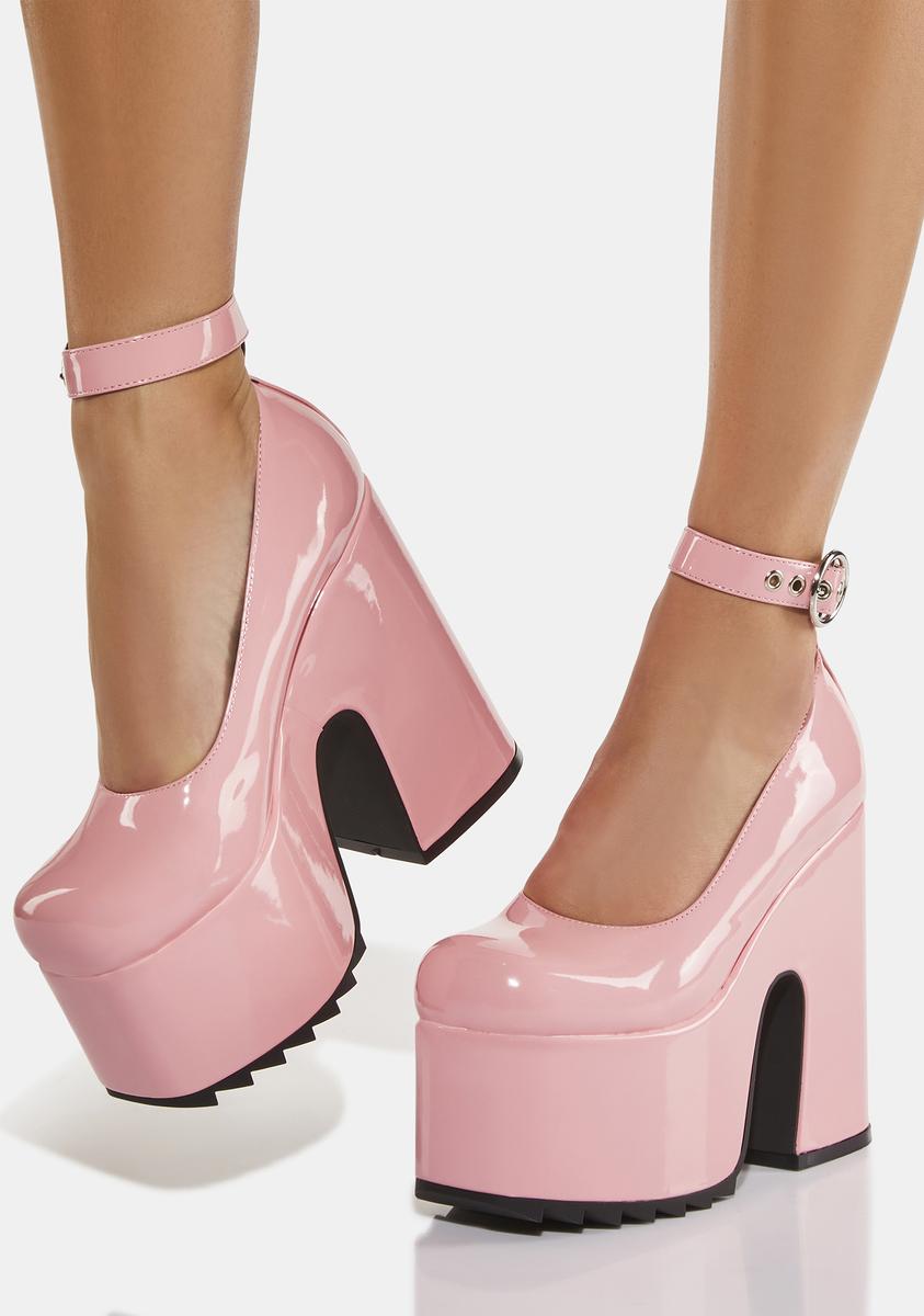Square Toed Faux Pearl Strap Jane Pumps With Chunky Heels And Closed Toe |  SHEIN