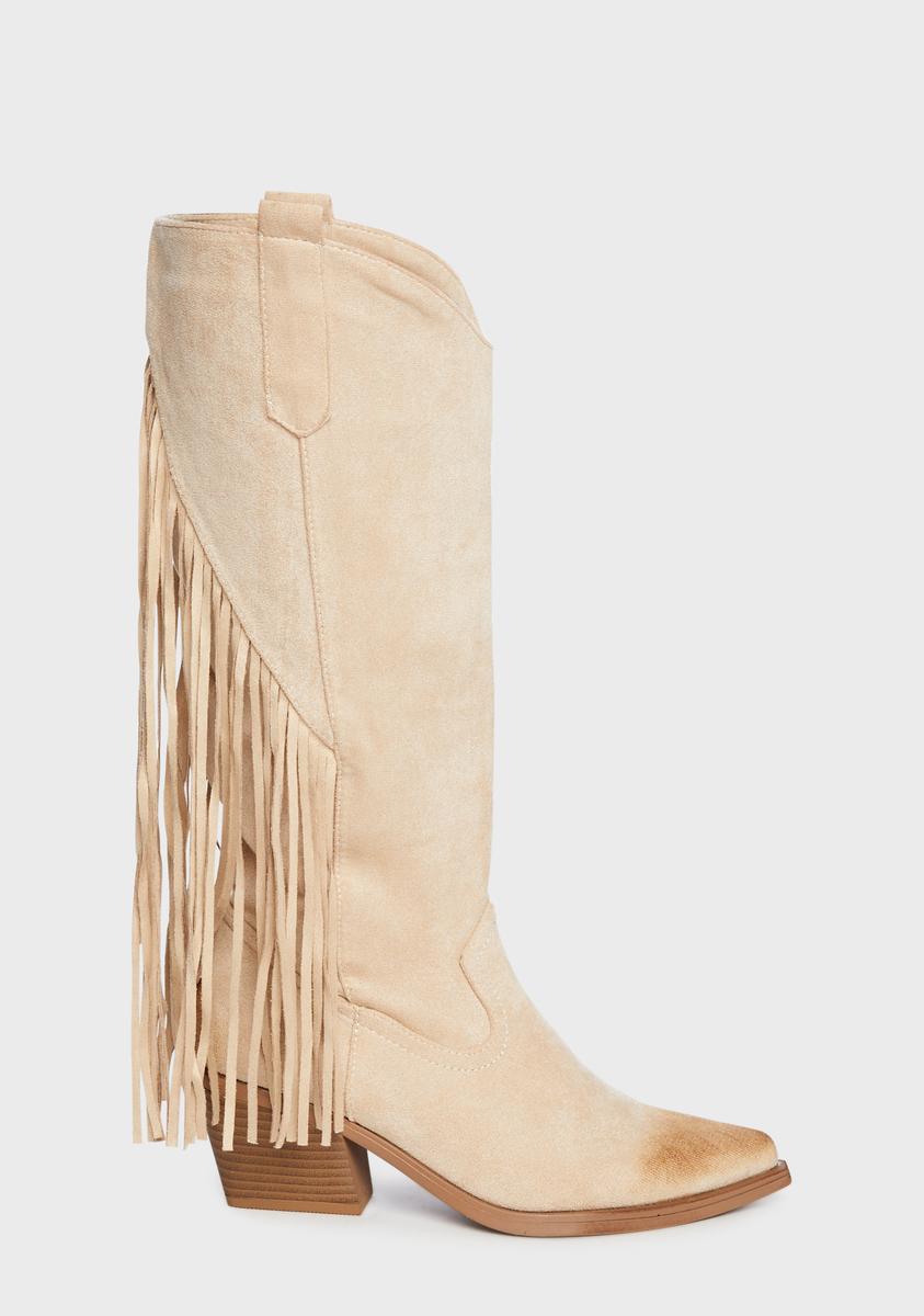 Nude Swept Away Cowboy Boots,New Products : American Fashion Style Bags On Sale