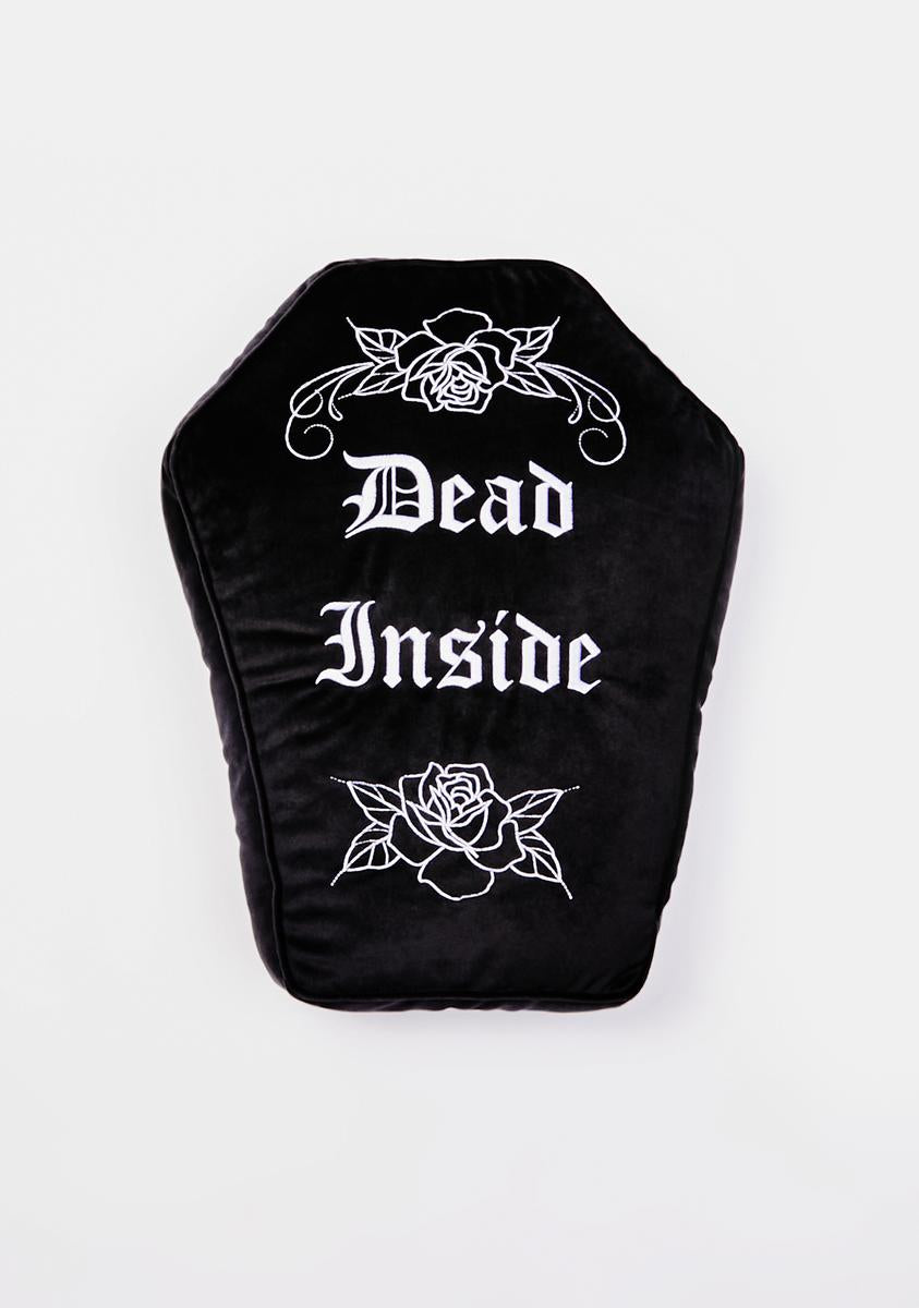 Dolls Home Dead Inside Velour Gravestone Pillow Black Dolls Kill
