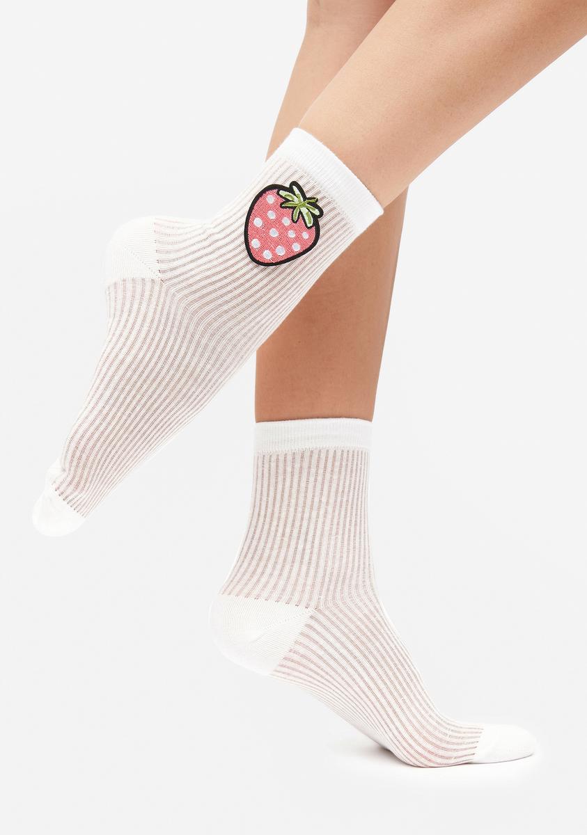 Summer Harvest Strawberry Patch Socks