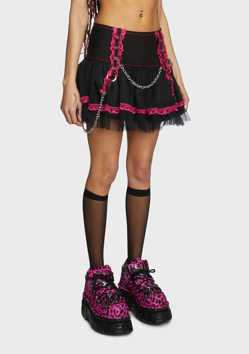 Tripp NYC Green Lace Chiffon Tutu Skirt