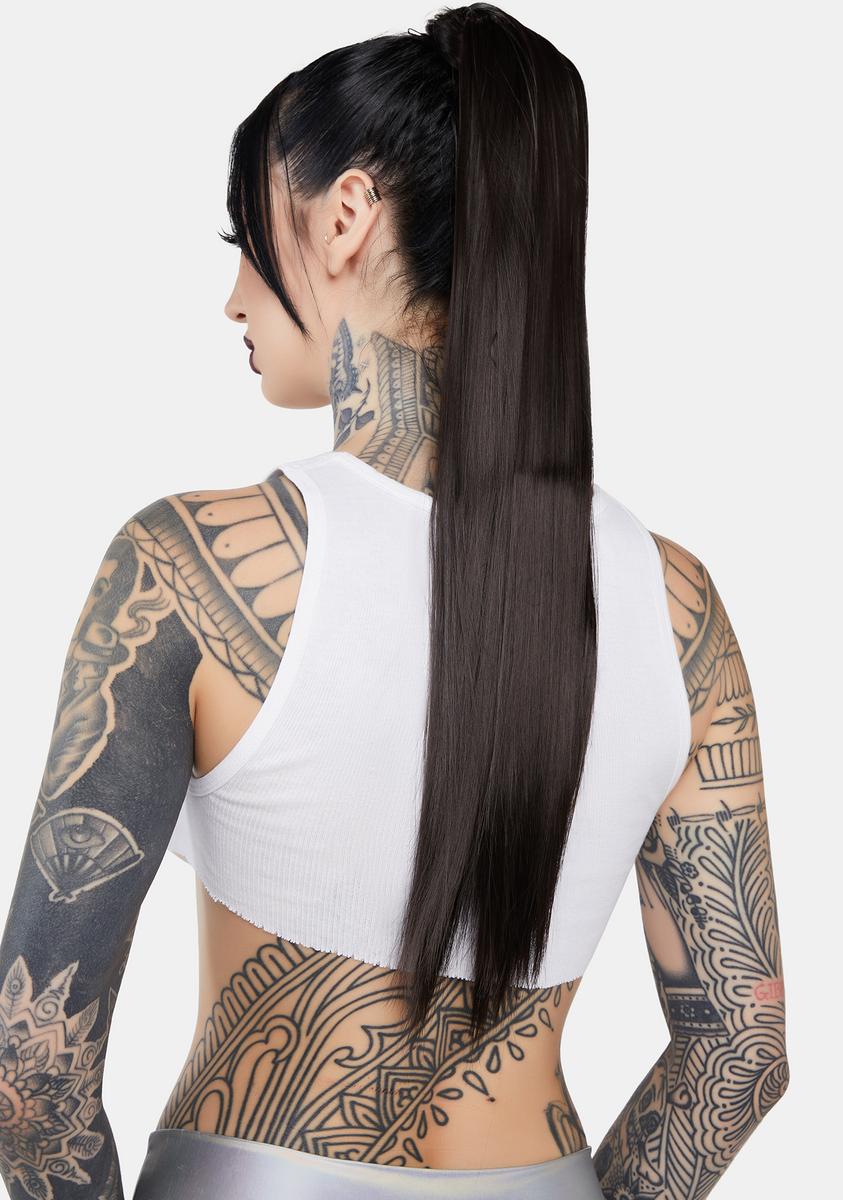 Dark Brown Grande 26" Straight Wraparound Pony Lullabellz,New Products : American Fashion Style Bags On Sale