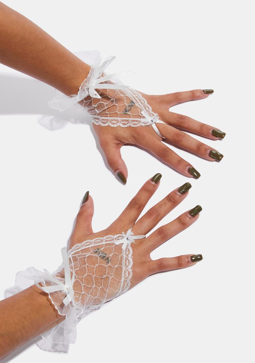Tobeinstyle Women's Mesh Sheer Fingerless Novelty Gloves