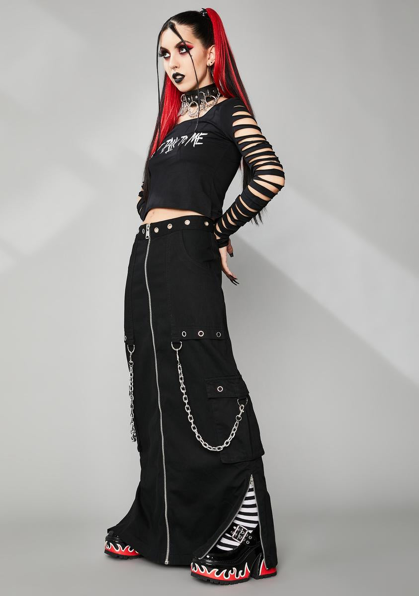 Widow Cyber Goth Maxi Skirt Black – Dolls Kill