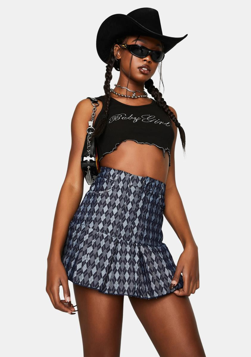 ZEMETA Angel Plaid Mesh Skirt Dolls Kill