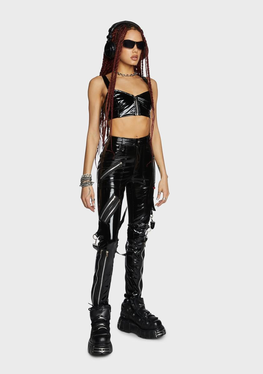 Tripp NYC Vinyl Bondage Pants Black – Dolls Kill