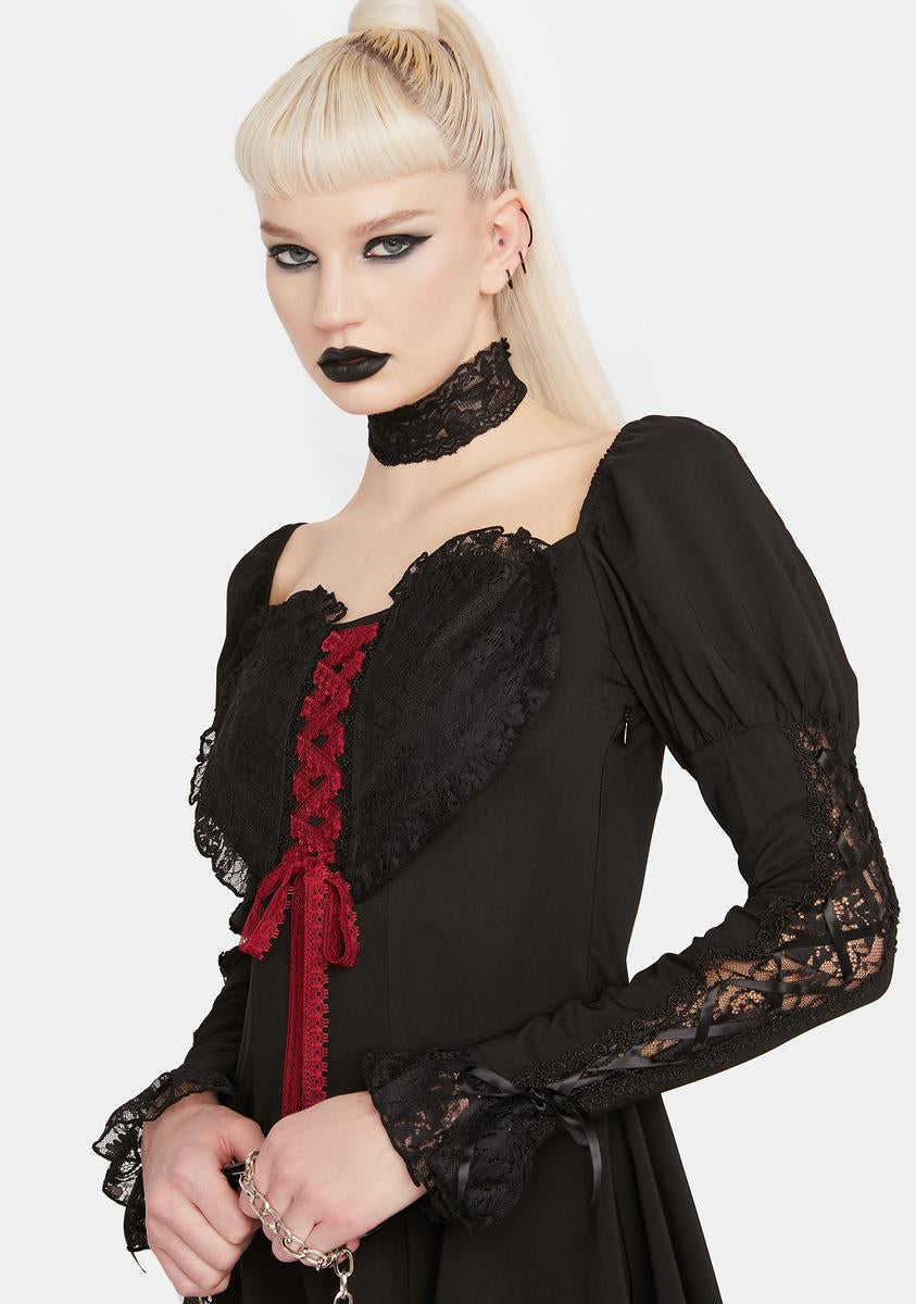 Dark In Love Heart Shaped Lace Mini Dress