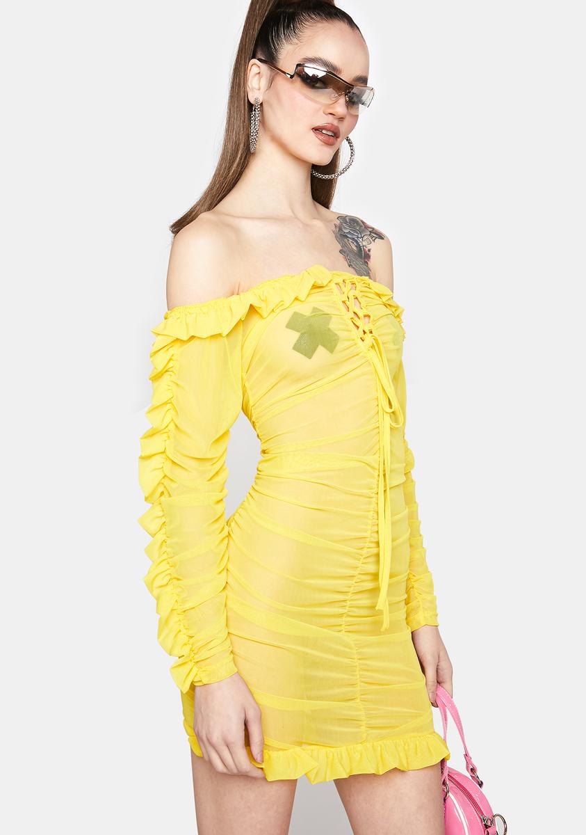 santa dress fashion nova Sheer Mesh Ruffled Bodycon Dress