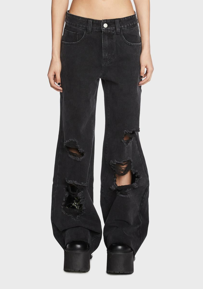 Never Blessed Distressed Jeans Current Mood,New Products : American Fashion Style Bags On Sale