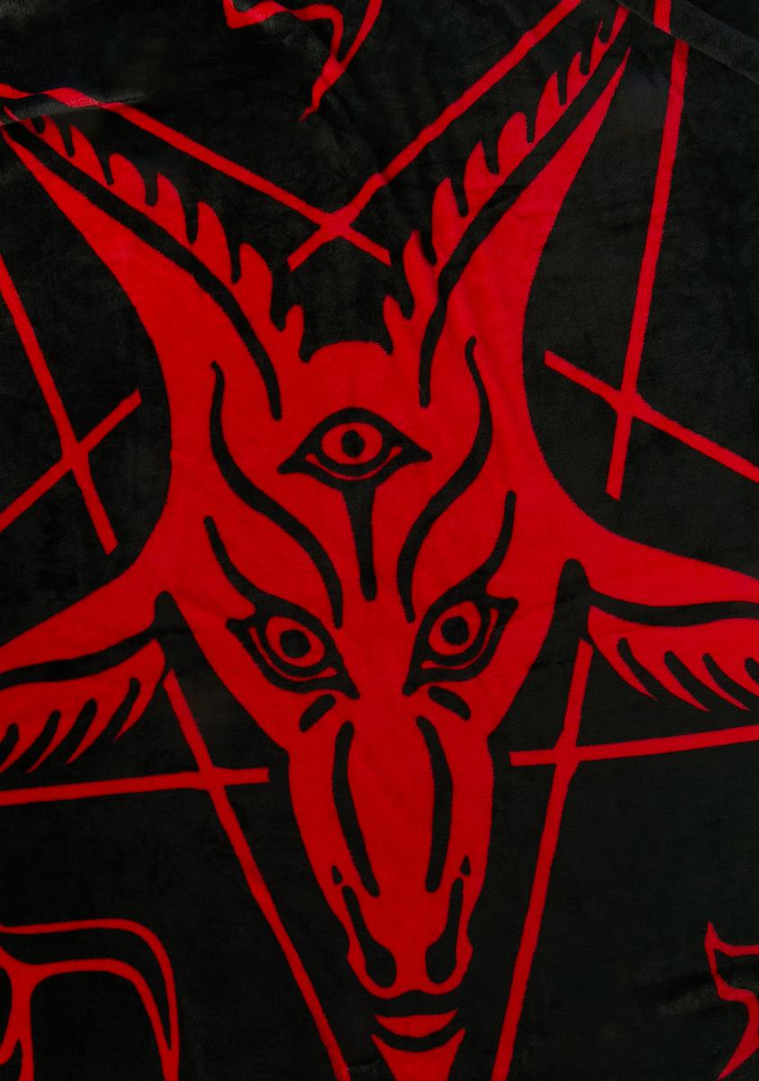 Kreepsville 666 Baphomet Devil Blanket - Black/Red – Dolls Kill
