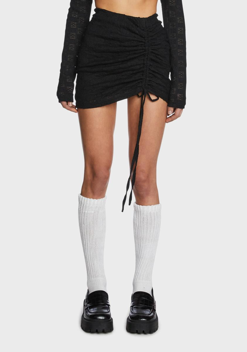 Lace Knit Ruched Mini Skirt Pretty Garbage,New Products : American Fashion Style Bags On Sale Lace Knit Ruched Mini Skirt Pretty Garbage,New Products : American Fashion Style Bags On Sale