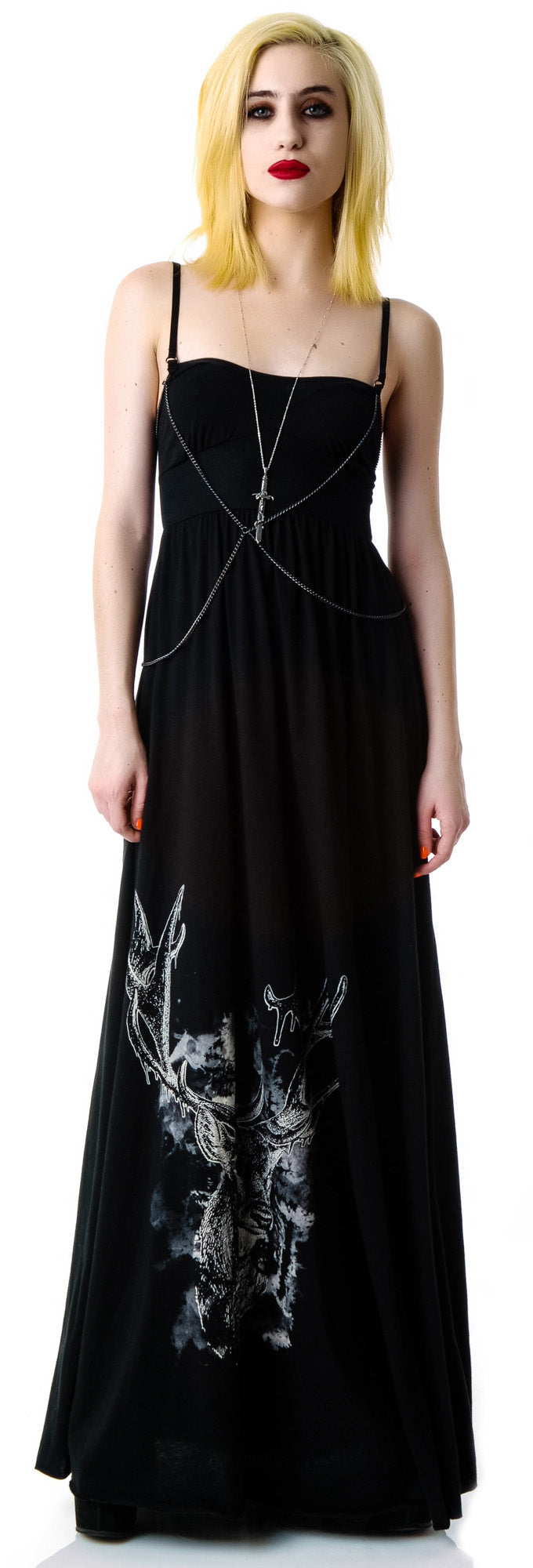 Deer Chain Harness Maxi Dress  Dolls Kill